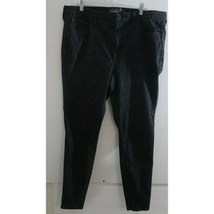 Torrid Premium Sky High Skinny Crop Size 20T Women's Stretch Black Sparkle Jeans